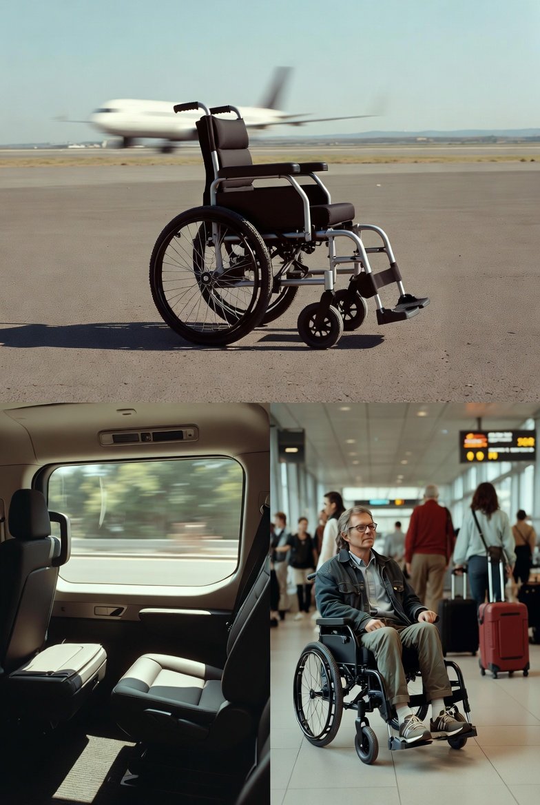Lightweight transport chair folded beside a car trunk (carry-weight reality shot)